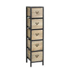 Home Source Solid Wood Chest Storage Unit, Bedroom Office Organiser, Metal Frame, 5 Drawer