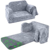 MeMoreCool Kids Sofa, Toddler Fold Out Chair for Girls Boys, Glow in The Dark Comfy Folding Baby Couch Convertible to Lounge, Kids Soft Plush Recliner for Childrens Playroom, Glowing Dogs