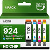 LIFOR 924 Ink Cartridges Replacement for HP 924 for HP OfficeJet Pro 8120e OfficeJet Pro 8122e 8124e 8125e 8132e 8134e 8135e 8130e 8138e 8139e All-in-One(No Chip, B/C/M/Y, 4 Pack)