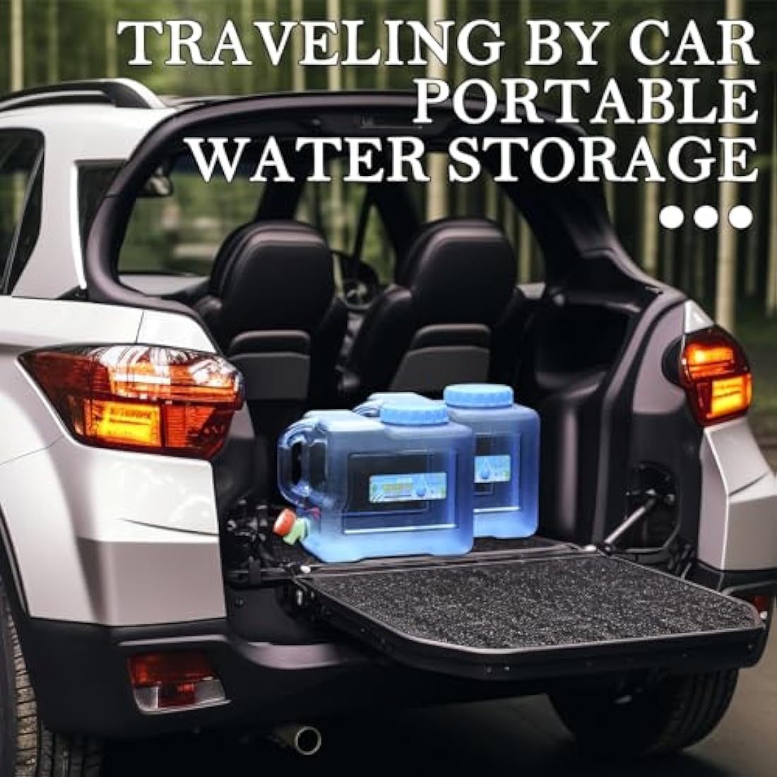 TIHOOK Water Container with Tap, Portable Camping Water Container, BPA-Free Drink Water Carrier, Easy Clean Water Tank, for Home, Camping Outdoor, Party, Van, RV, School, Emergency