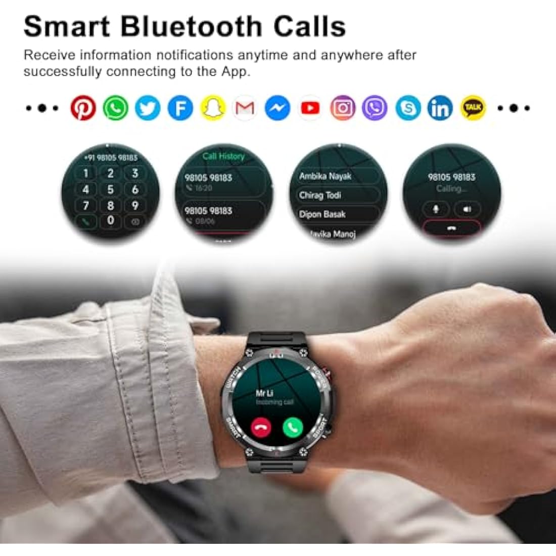 Blackview Military Smart Watch for Men (Answer/Make Calls), 1.39" HD Fitness Watch with Heart Rate SpO2 Sleep Monitor Stress Test, 100+ Sports Modes Waterproof Outdoor Smartwatch for iOS Android