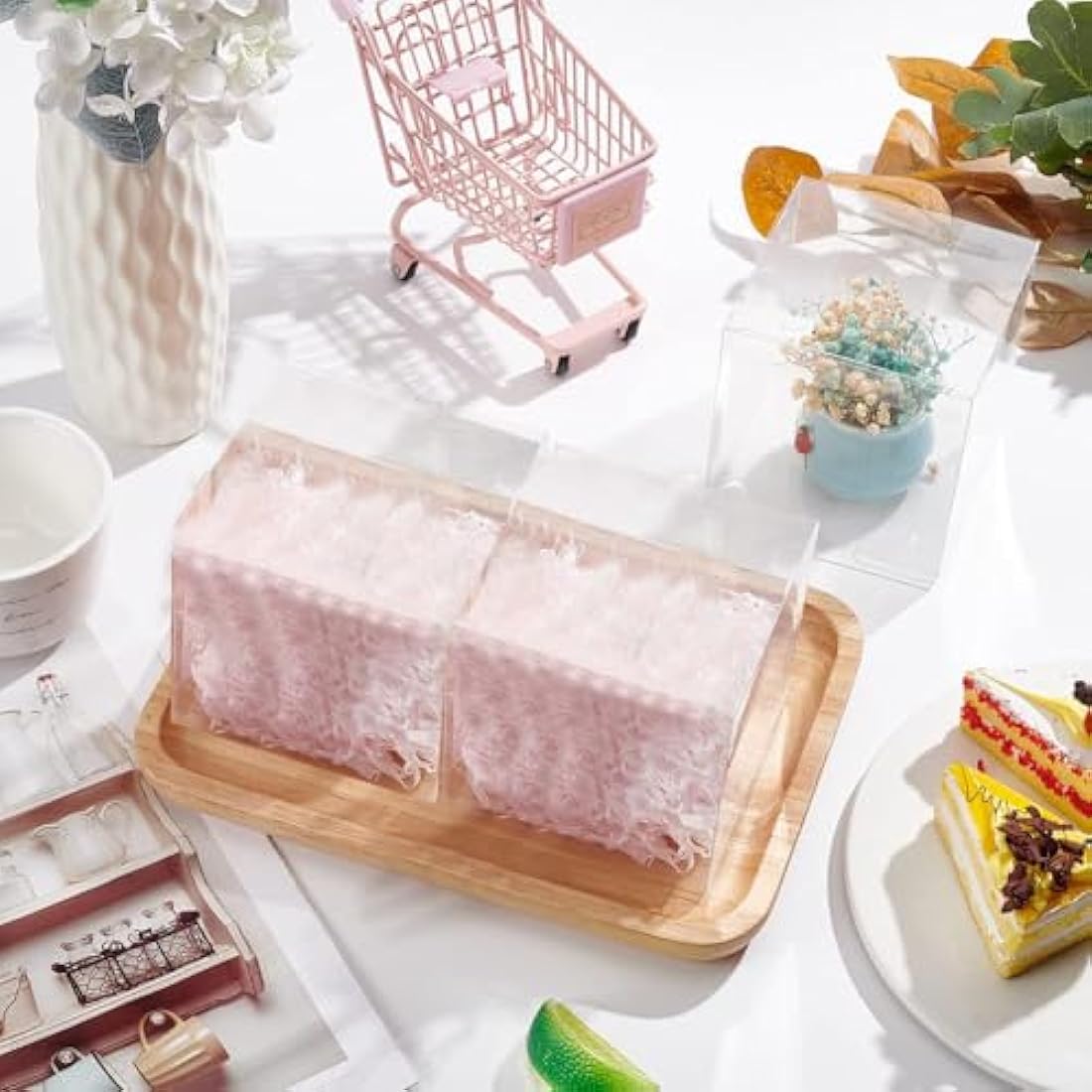 BENECREAT 20PCS Large Clear Wedding Favour Boxes, 10x10x10cm Square PVC Transparent Gift Boxes for Candy Chocolate Birthday Party Gift Wrapping