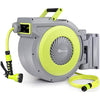 Bietor Retractable Garden Hose Reel Wall Mounted, Heavy Duty Water Hose Reel 40m+2m, with 9 Pattern Hose Nozzle, Slow Return System, Any Length Lock, 180°Swivel Bracket