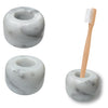 CraftsOfEgypt White Marble Toothbrush Stand/Holder Real Marble Toothbrush Stand Minimalist Modern Single Tooth Brush Holder. Pack of 2
