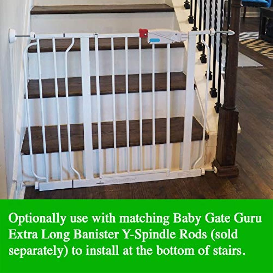 Baby Gate Guru Extra Long M8 (8mm) Spindle Rods for Pressure Mounted Gates Replacement Set - 4 Pack of M8 Spindle Screw Bolts for Baby and Pet Safety Gates - Choose Your Color (8mm, White)