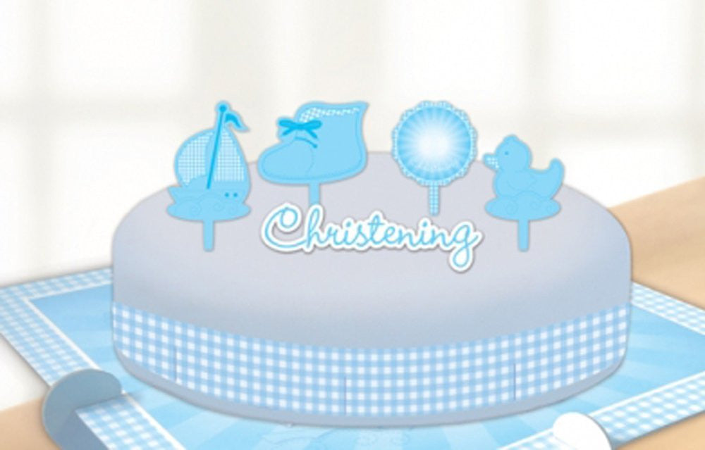 Amscan Christening Booties Cake Decorating Kits, Blue