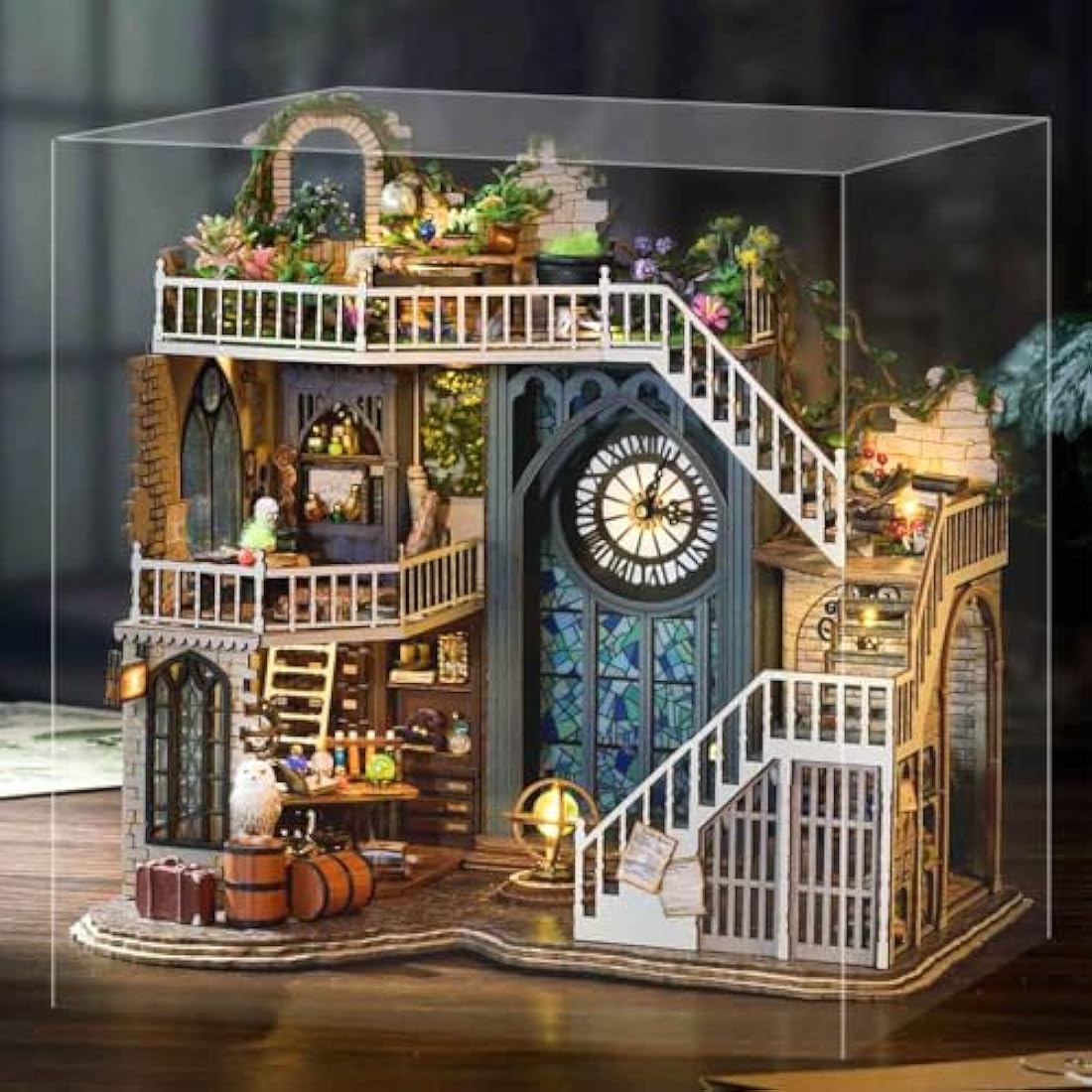 CUTEBEE DIY Miniature House Kit with Furniture, DIY DollHouse Kit Plus Dust Cover 1:24 Scale Creative Room for Christmas,Valentine's Day Gift Idea (LV003)