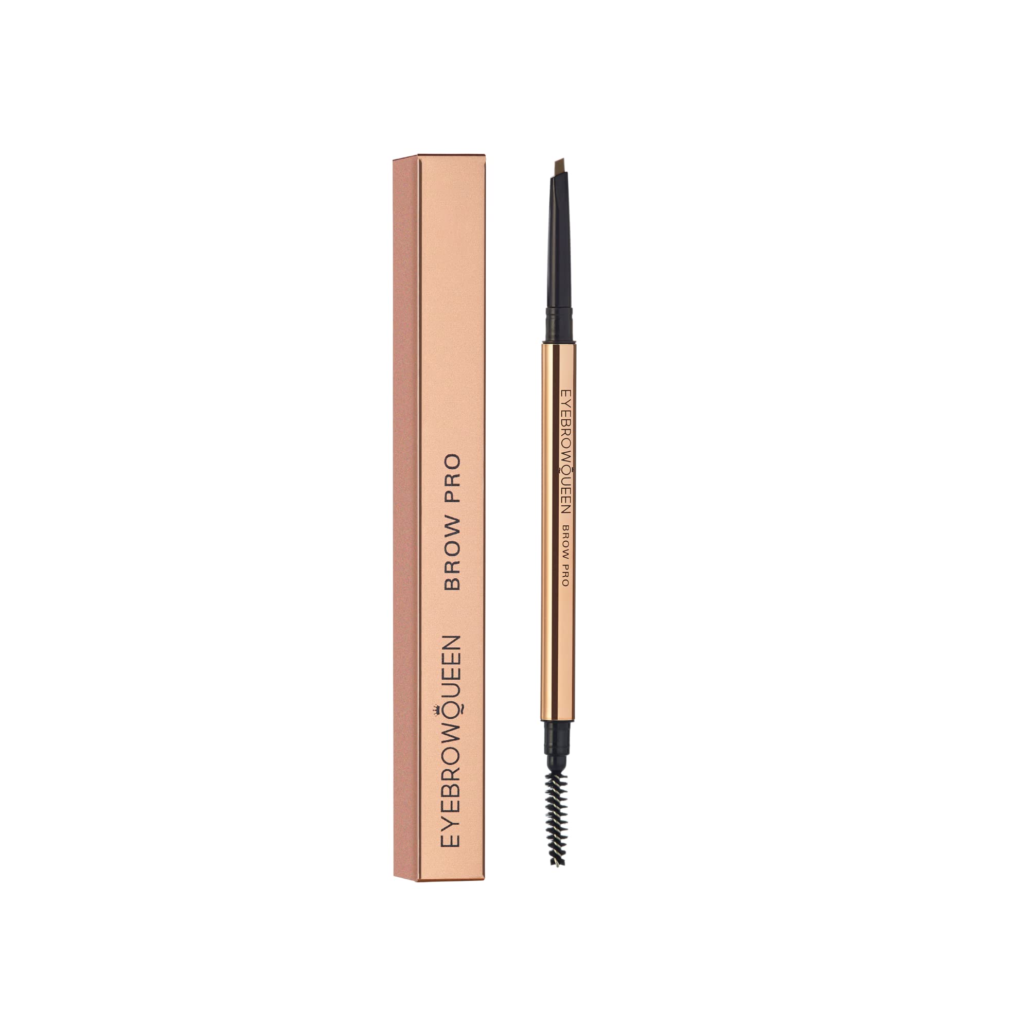 Eyebrowqueen Brow Pro | Waterproof Dual-Ended Pencil | Fine Strokes | Vegan | Shade Medium Brown