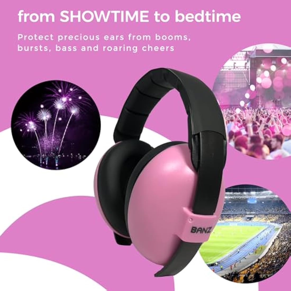 Banz Baby Ear Defenders - Noise Cancelling Baby Headphones for 0-36 Months, NRR 21dB - Lightweight Over-Ear Design with Soft Headband and Cushion Cups