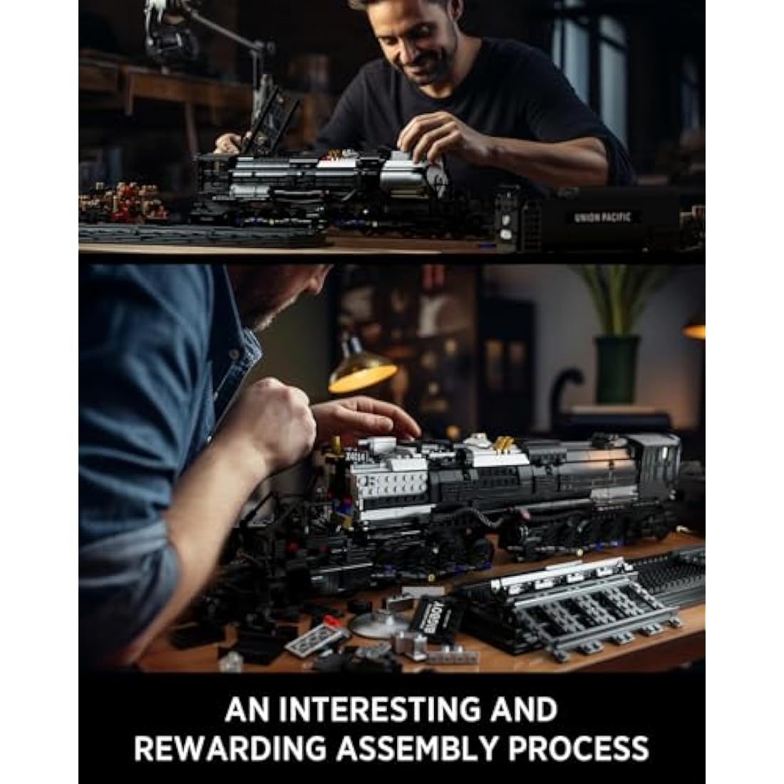 Nifeliz Train The Big Boy Locomotive, Steam Locomotive Building Block Set for Adults, Legendary Steam Train Display Kit for Gift Giving (1818 Pieces)