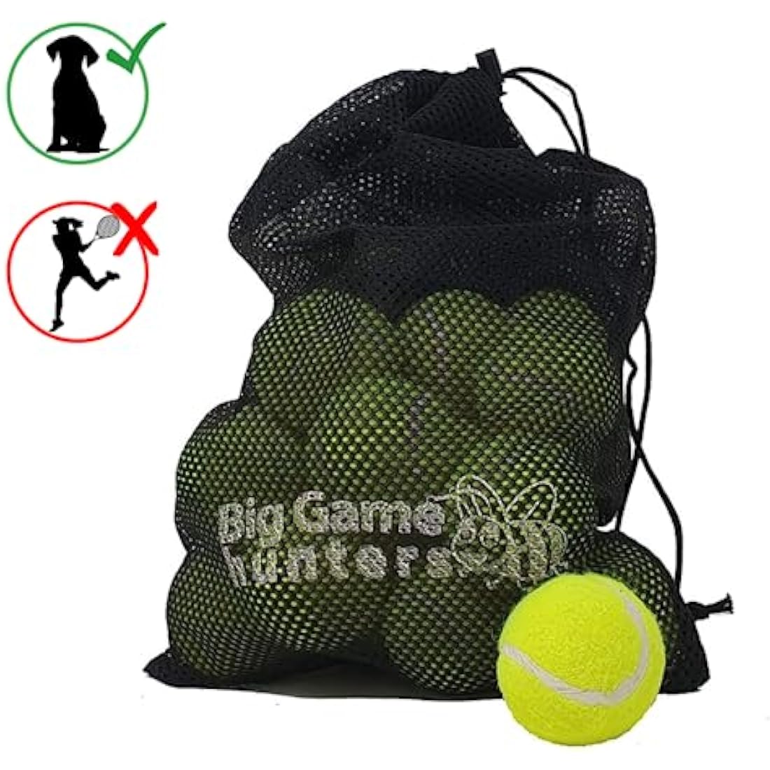 Big Game Hunters Indestructible Dog Toy – 20-Pack Durable Tennis Balls for Dogs – Interactive Puppy Teething Aid Ball - Pet Toys - Puppy Pack