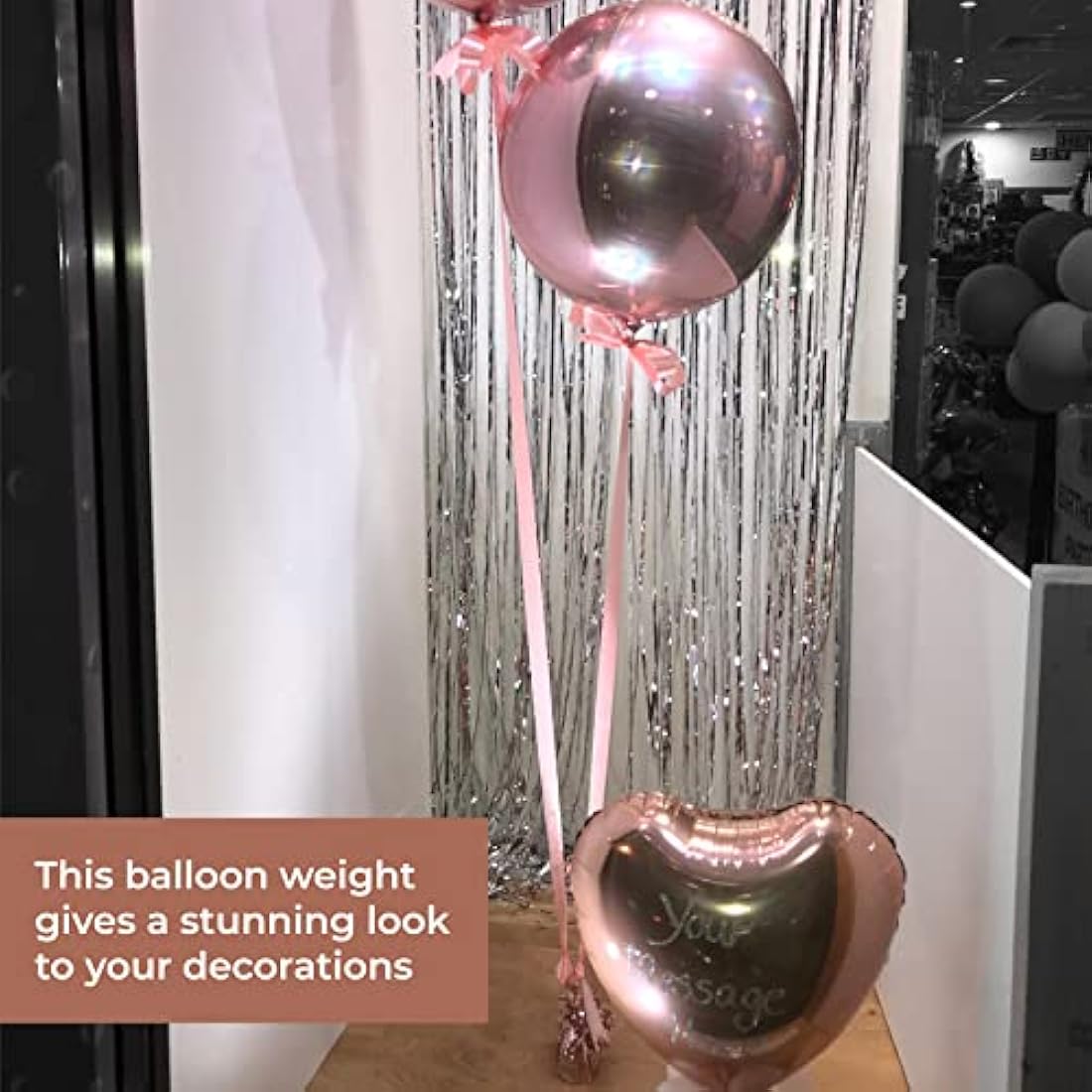 Pack of Rose Gold Heavy Foil Fountain Table Floor Balloon Weight for Helium Birthday Party Wedding Balloons (24 Pack)