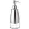 LALA DOLCE Stainless Steel Case Glass Soap Dispenser Liquid Bottle for Countertop Kitchen & Bathroom Hand Dish Lotion (Brushed Nickel Clear,