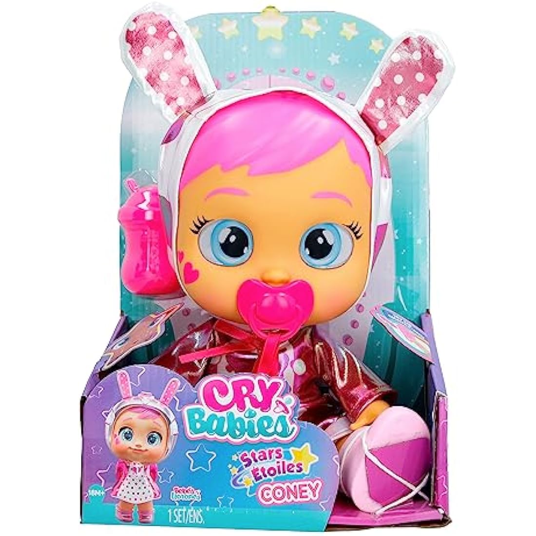 Cry Babies Stars Coney Interactive Doll that Cries Real Tears with Extendable Outfit Gift Toy for Children from 18 Months