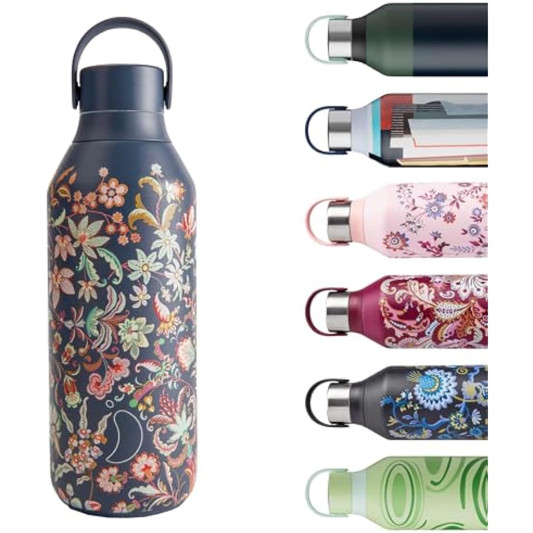 Chilly's Series 2 Water Bottle - Stainless Steel Thermal Bottles with Double Wall Vacuum, Soft Collar & Carry Loop - 24hrs Cold, 12hrs Hot - For Office, Home & Travel - Available in 350ml, 500ml & 1L