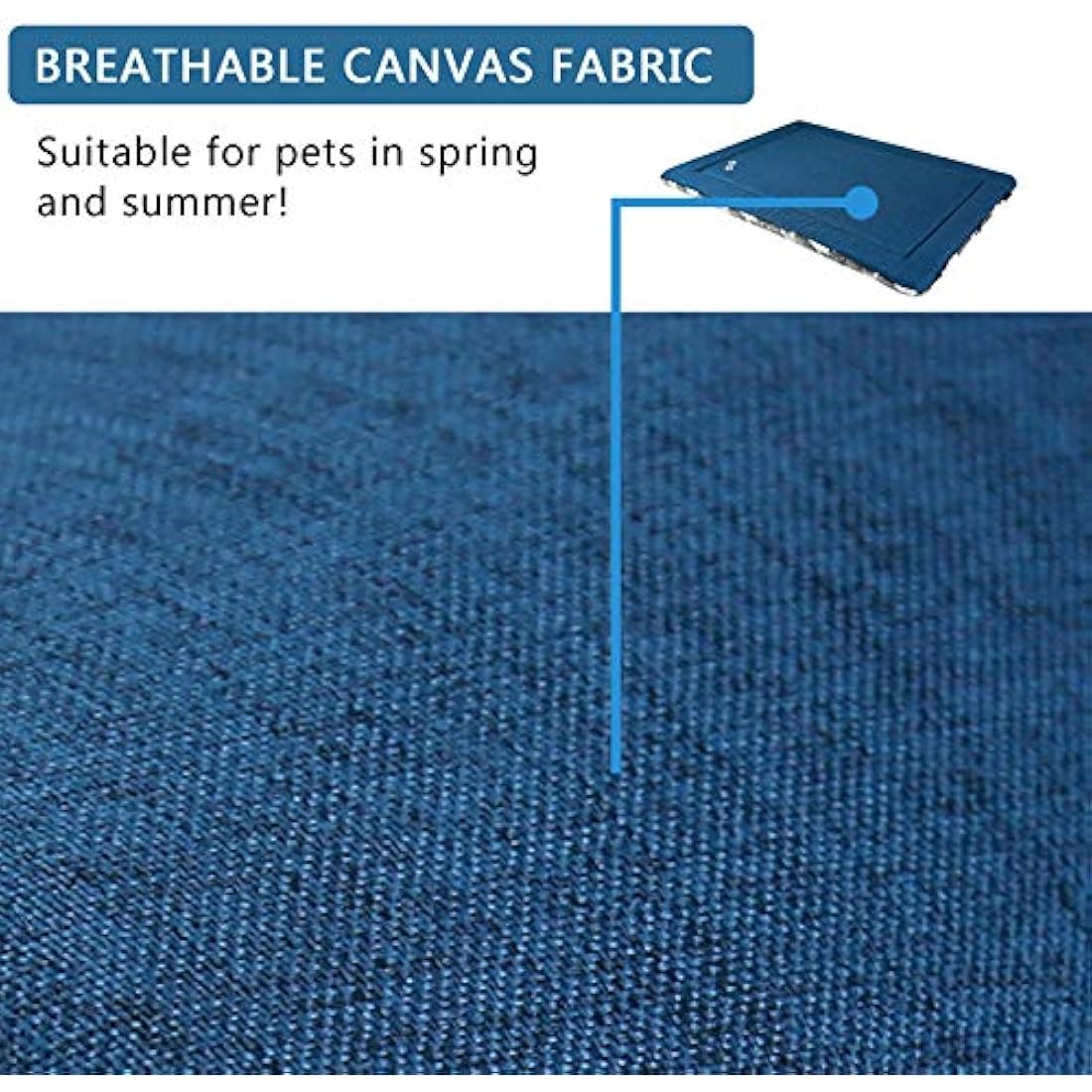 KROSER Dog Bed Mat Reversible Cool & Warm 122x76cm Dog Crate Mat Machine Washable Dog Bed Matterss High Density Foam, Dog Pad Pet Beds for Extra Large Dogs, Grey Blue