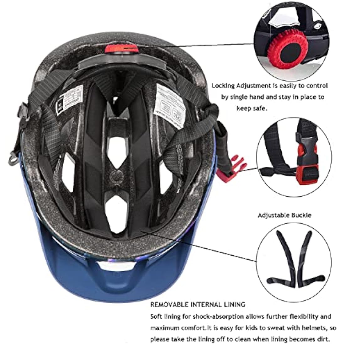 Kids Helmet, Exclusky Kids Bike Helmet Child Boys Girls Bike Helmet Age 5-13 Adjustable Bicycle Scooter Skating Cycle Helmet 50-57cm