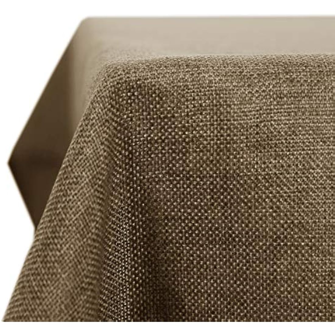 Deconovo Faux Linen Rectangle Water Resistant Table Cloth for Dinning 59x59in(150x150cm) Light Brown