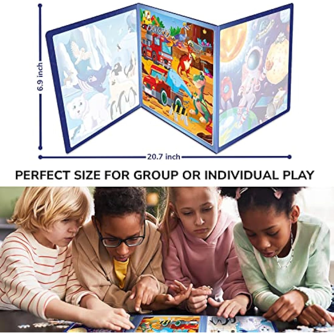 QUOKKA Magnetic Puzzles for 2 3 Year Olds - Travel Games for Kids Age 4 5 - Travel Toys for Toddlers on Plane Car Ride - 24 Pieces Jigsaw Games For 3 yo with Space & Dino - Plane Activities For Kids