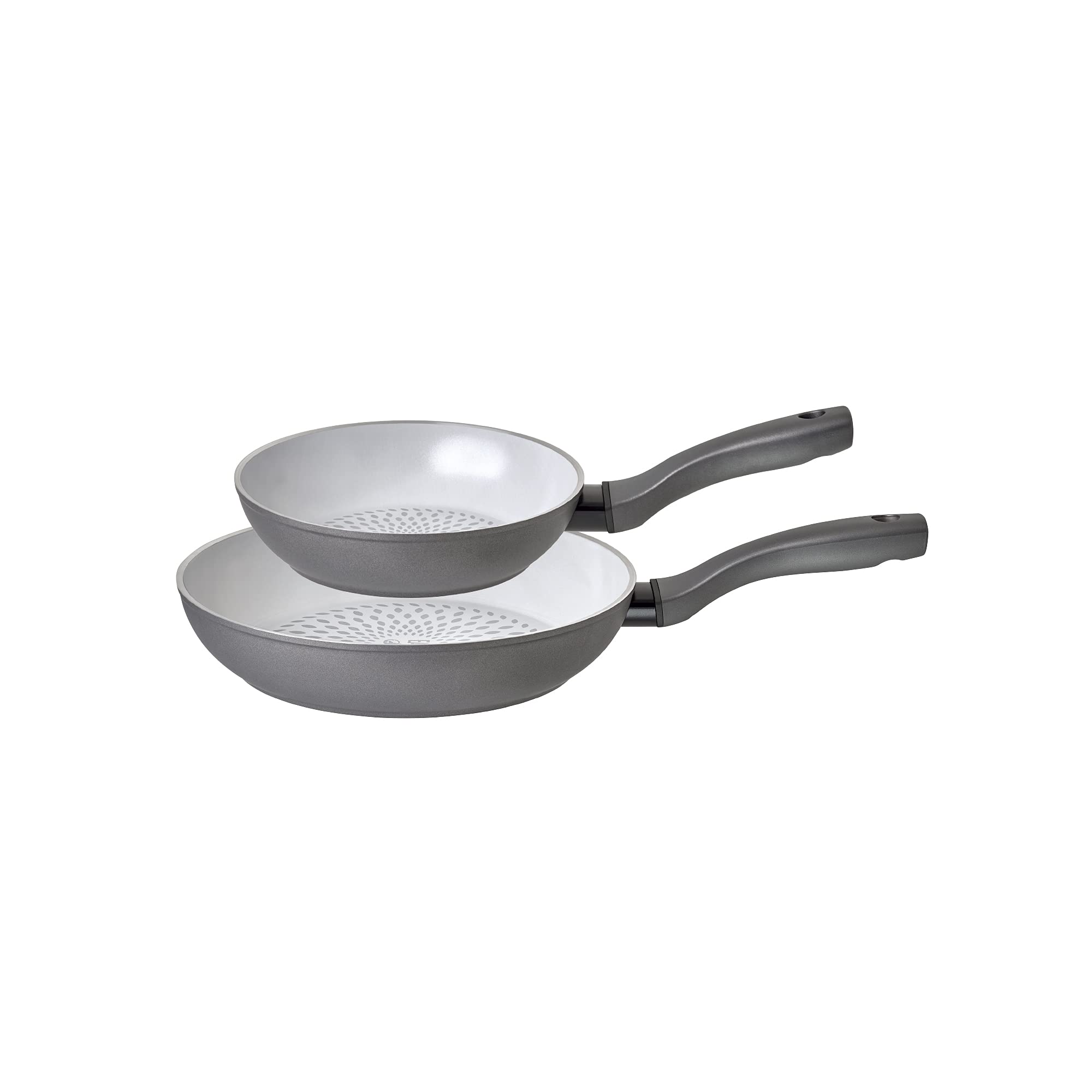 Prestige Earth Pan Ceramic Frying Pan Set Non Stick - Induction Frying Pans 20cm & 28cm, Non Toxic Cookware, Dishwasher Safe, Made in Italy, Grey