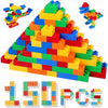 HIUME Large Building Block Set, 150 Building Blocks, Compatible with Duplo Building Bricks and Top Brands, Suitable for Children Aged 3 4 5 6 Years, A Great Building Block Gift for Boys and Girls.