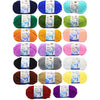 JZK 20 Multicolour 50g Super Soft Milk Cotton Wool Yarn for Knitting Crochet Baby Garments hat Shoes Socks Scarf Toy Making
