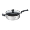 Tefal Comfort Max 26cm Stainless Steel Saute Pan  Durable Non-Stick Pan with Thermo-Spot Heat Indicator, Induction Compatible Base, Comfortable Grip