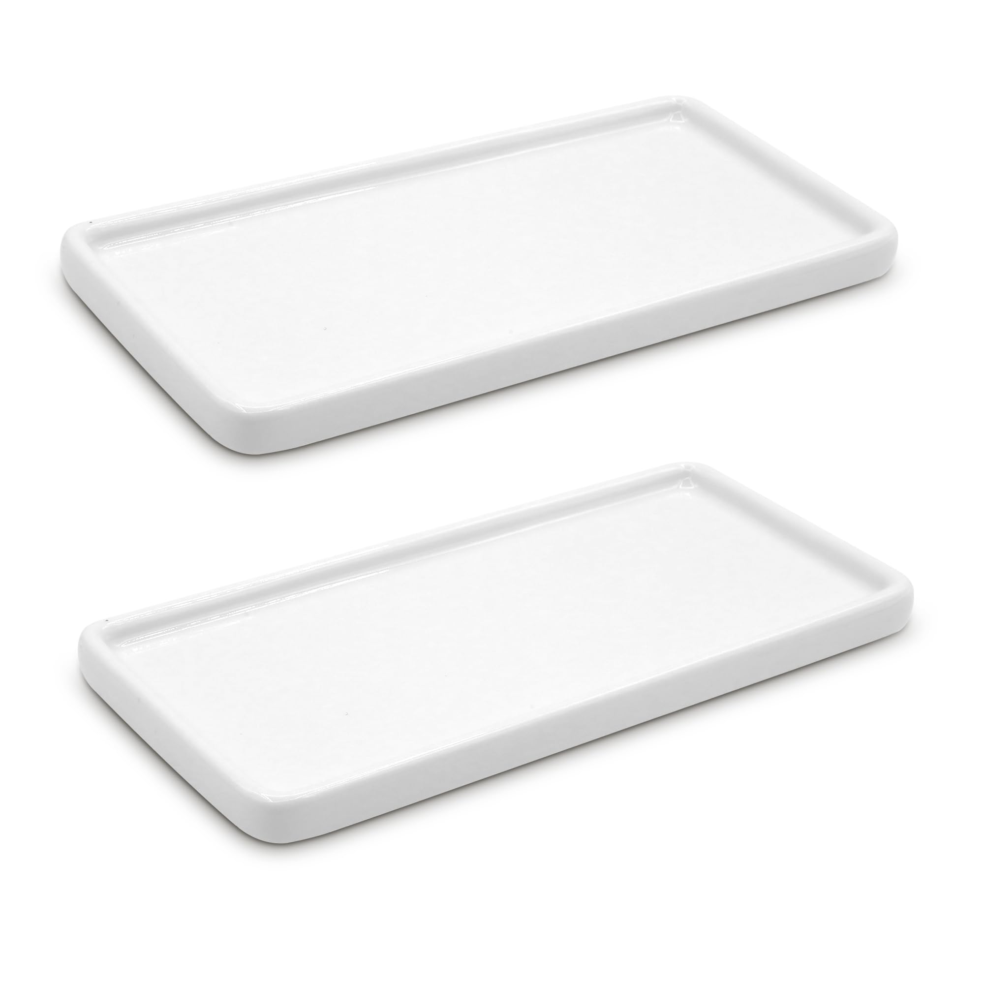 LoeJan 6" Bathroom Tray, Ceramic Vanity Dish for Counter Kitchen Soap Perfume Candle, Small Organizer Plate for Home Decor Plant