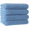 POLYTE Quick Dry Lint Free Microfibre Bath Towel, 76 x 145 cm, Pack of 4 (Blue)