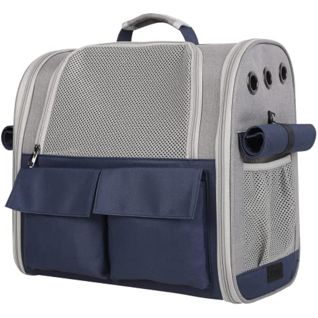Pet Carrie Large Portable Backpack for Cat Puppy Dog up to 10kg - Capsule Breathable Travel Rucksack with Ventilated Mesh 3 Side Entry Top-Opening Foldable, Airline Approved for Outdoor Daily Use