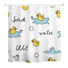 goodbath Duck Shower Curtain, Waterproof Anti Mould Proof Resistant Bath Curtains for Bathroom, 180cm x 180cm, Yellow White Black
