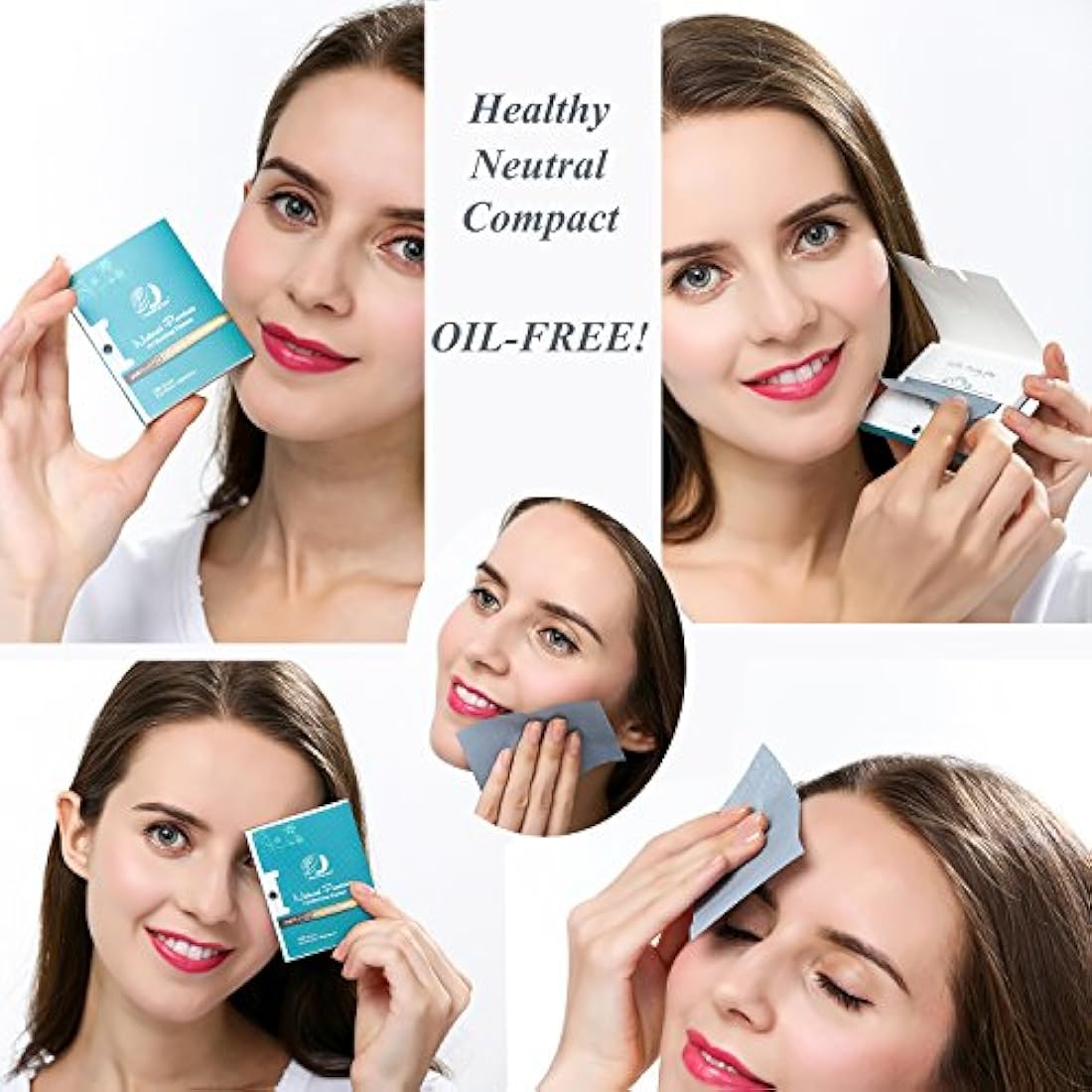 Natural Bamboo Charcoal Face Oil Blotting Paper Sheets - 200 Counts in 2 Pack, Easy Take Out Design - Premium Handy Facial Blotting Sheets - Oily Skin Care or Make Up Must Have!