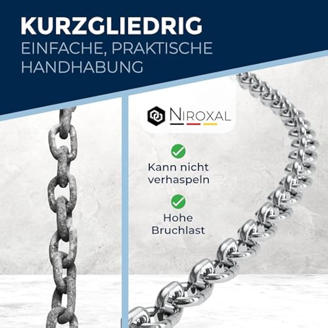 12-Meter 5-mm Thick Stainless Steel Chain V4A Short-Linked from NietFullThings on Piece Anchor Chain DIN 5685 DIN 766 12-m