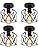 4PCS Black Industrial Ceiling Lights Flush Ceiling Light Fittings Metal Ceiling Pendant Lighting for Hallway Bedroom Kitchen Living Room(No Bulb)