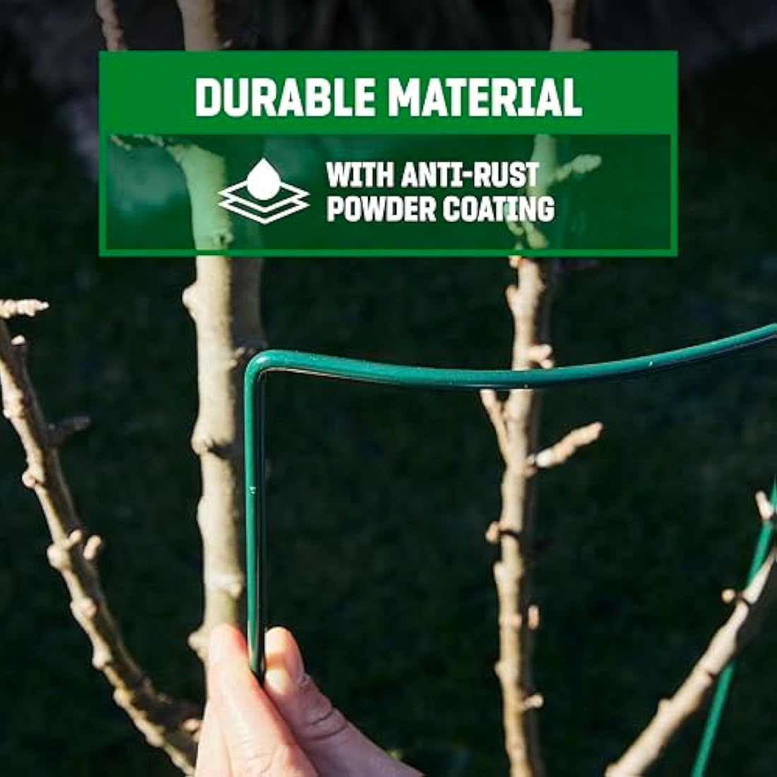 GardenGloss Shrub Supports (10 pcs) - Semicircular 35cm x 40cm - Dark Green Coated Steel Plant Support