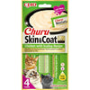 Churu Skin & Coat by INABA Cat Treat - Chicken with Scallop - 12 Packs (48 x 14g total) / Soft & Creamy Treat, Delicious & Healthy Snack, Purée Food Topper, Natural, Grain Free