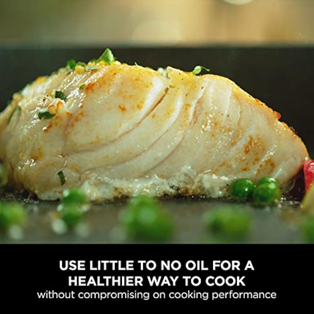 Ninja ZEROSTICK Essentials Cookware 26cm Sauté Pan with Glass Lid, Non-Stick, Long Lasting Forged Aluminium Sauté Pan, Induction Compatible, Oven Safe to 260°C, Black C10126UK