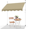 VOUNOT? 2.5 x 1.2m Patio Telescopic Awning, Retractable Manual Awning, Adjustable Waterproof Canopy with Hand Crank, Balcony Sun Shade Shelter, Beige