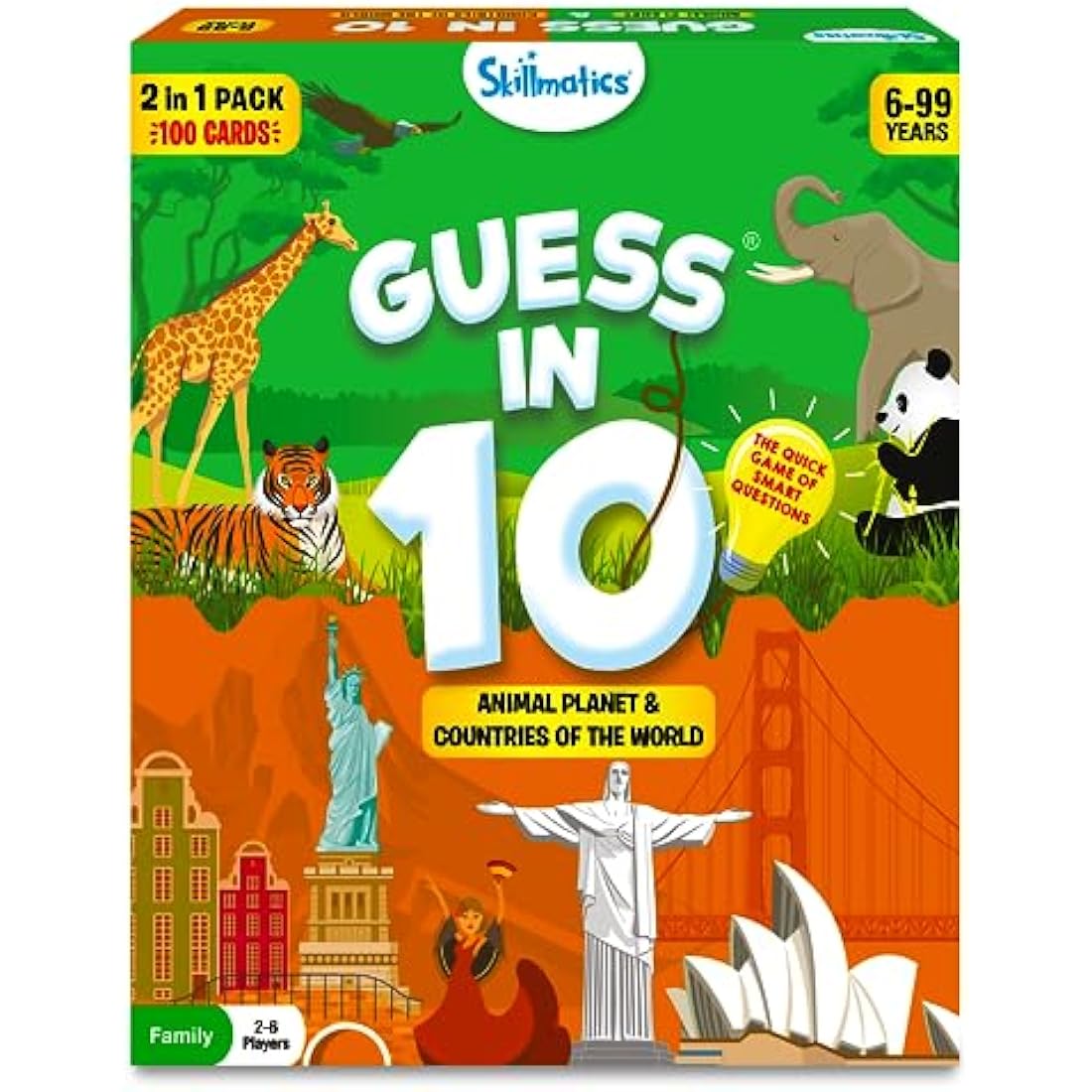 Skillmatics Guess in 10 Animals & Countries Combo, Perfect for Boys, Girls, Kids & Families Who Love Card Games, Educational Toys, Board Games, Trivia, Gifts for Ages 6, 7, 8, 9, 10 & Up