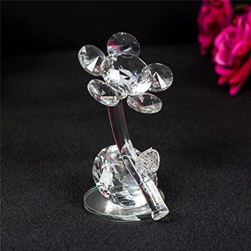London Boutique Decorative Flower Double Twin Swan with swarovski crystal elements Gift Prsent (Flower)
