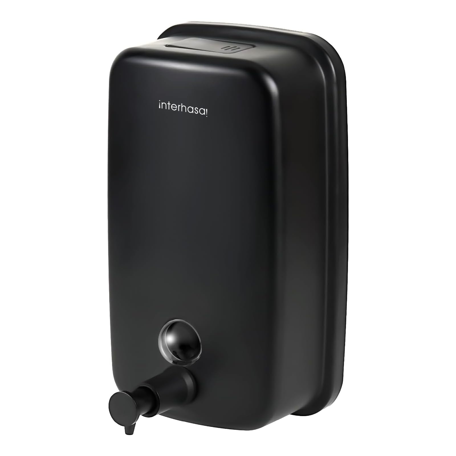 interhasa! Commerical Soap Dispenser Wall Mount Hand Soap Dispenser Stainless Steel Liquid Dispenser For Kitchen and Bathroom Black 1000 ml