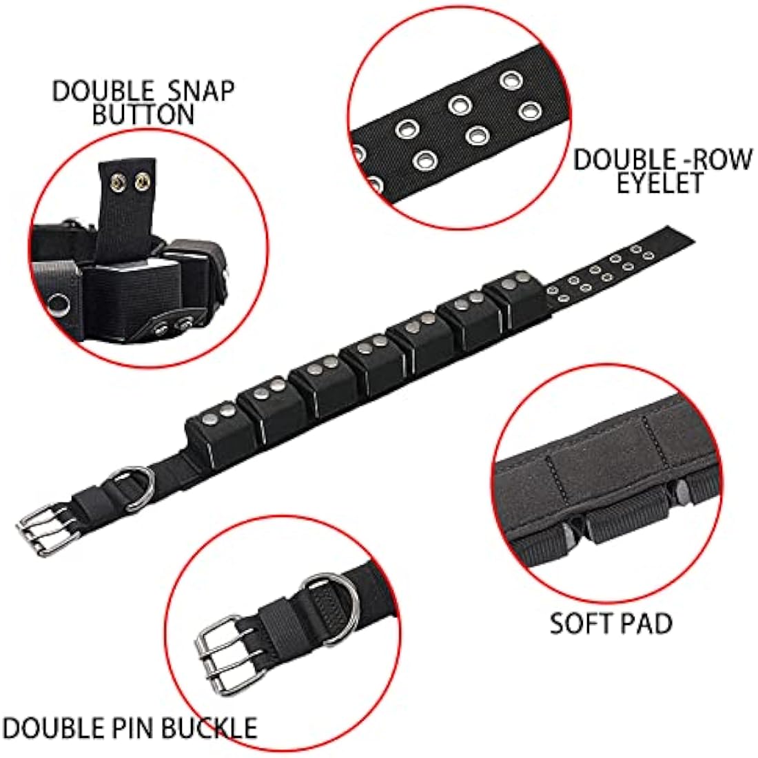Walktime Tactical Weighted Dog Collar - Weights for Training & Exercise - Small, Medium, Large Dogs