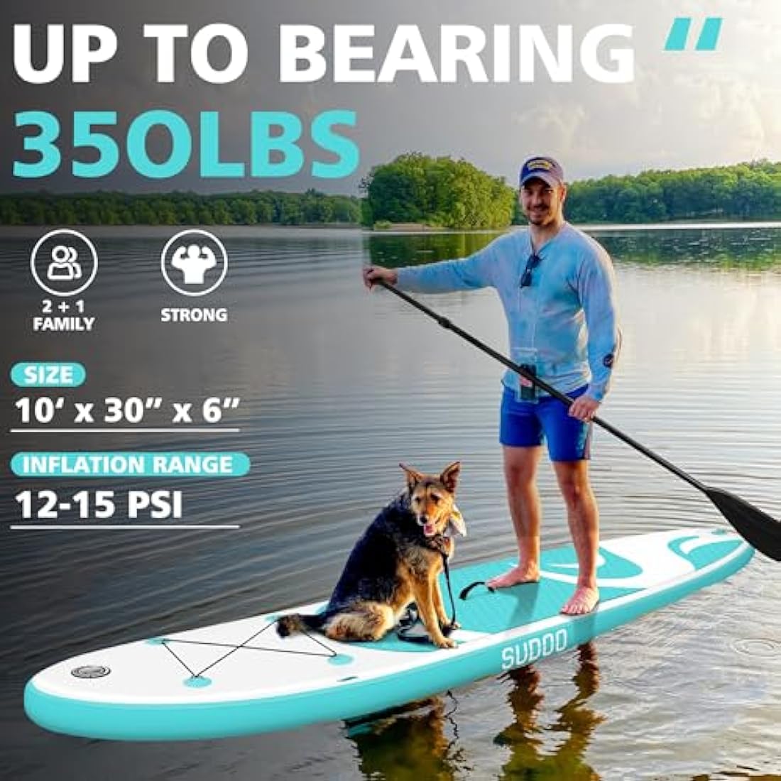 NO. 32 Inflatable Stand Up Paddle Board 10'x30"x6" Ultra-Light Inflatable Board | SUP Board Set Included Inflatable Paddle Board/Adj Paddle/Pump/Backpack/3 Fins/Leash/Non-Slip Deckpad/Repair Kit