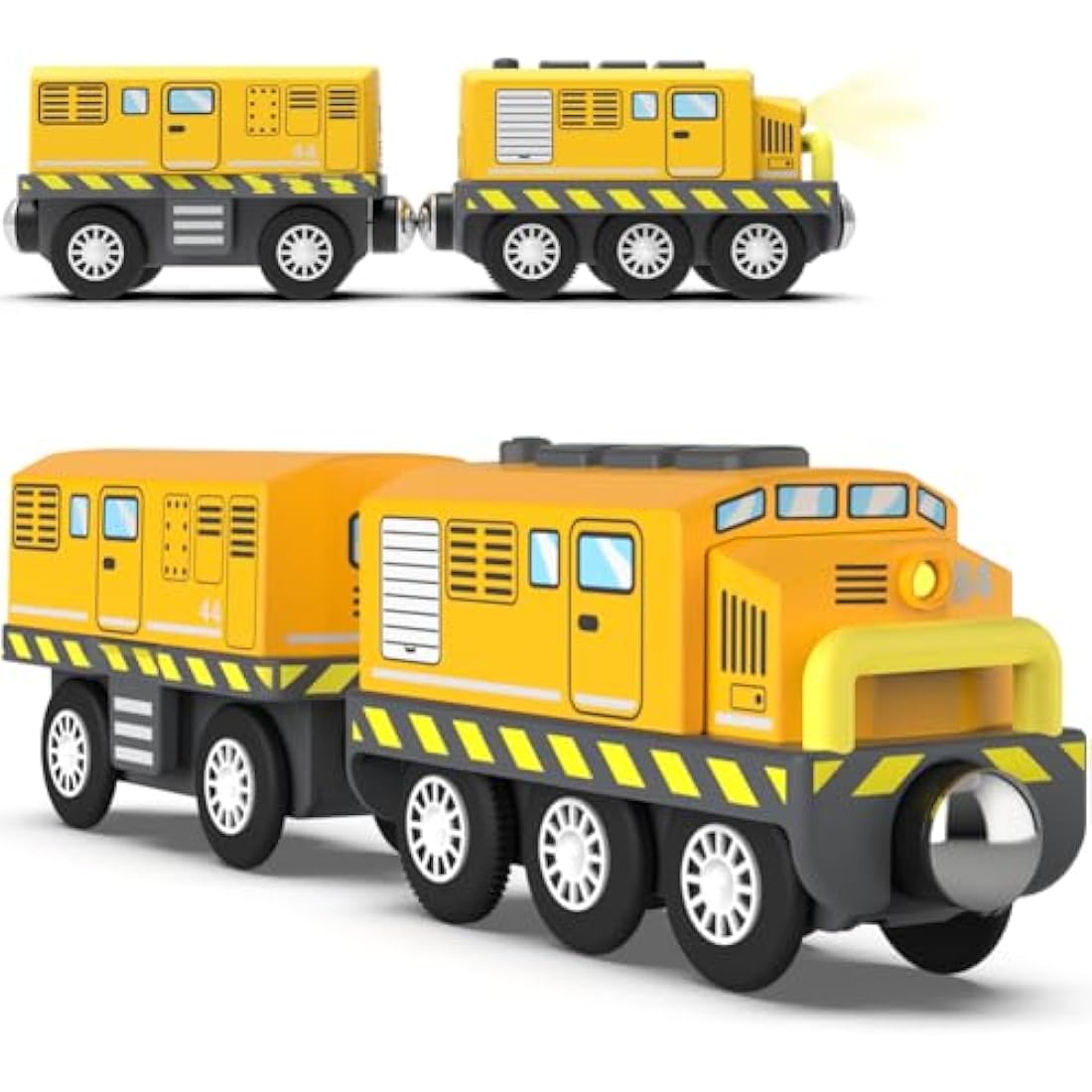 Battery Operated Locomotive Train (Magnetic Connection) - Powerful Locomotive, Motorised Train Set, Compatible with Thomas, Brio, Chuggington - Train Toy for Toddlers