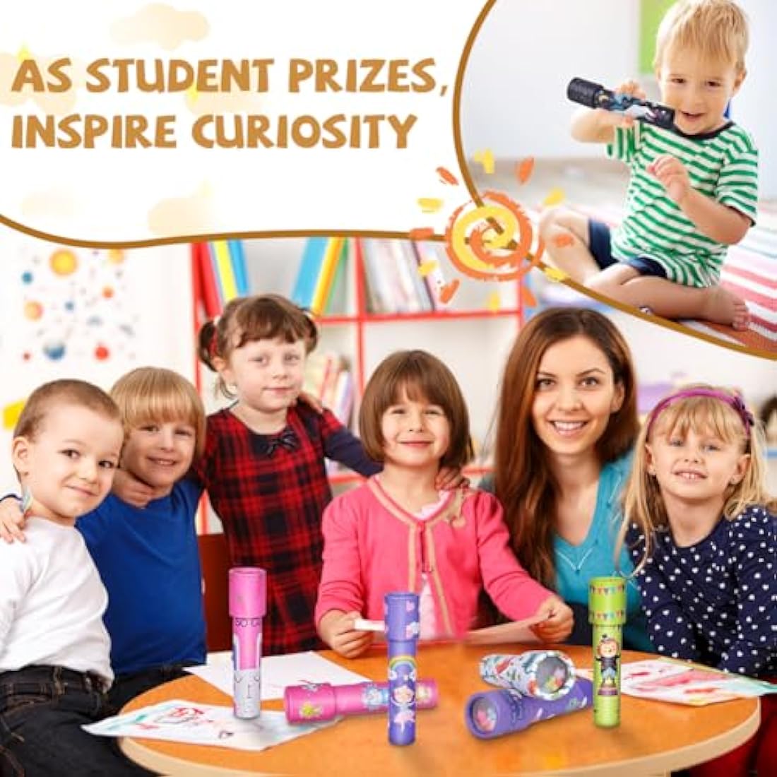 Ainiv 12 PCS Medium Kaleidoscope Toys for Kids, Retro Classic Kaleidoscopes Educational Toys for Kids New Year Christmas Stuffers Bag Fillers Birthday Party School Classroom Prizes(Random Color)