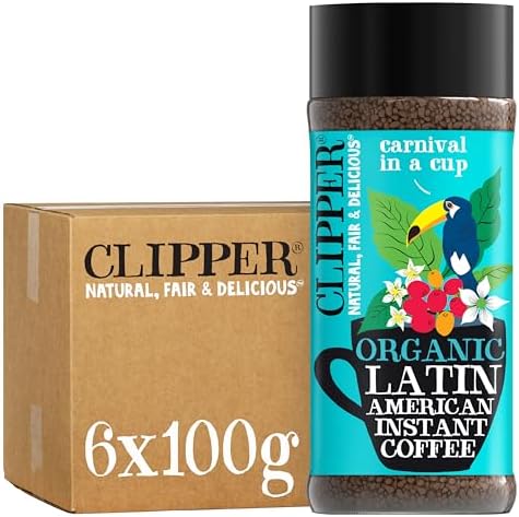 Clipper Latin American Organic Instant Coffee | 6 x 100g Jars | Bulk Buy for Home & Catering | Arabica Gourmet Coffee | Sustainable Fairtrade Coffee by Clipper Teas | Ethically Sourced & Eco Conscious