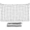BTSKY 120x182cm to 244x366cm Heavy Duty Bungee Cargo Net with 16 Metal D Clip Carabiners and Tote - Large Capacity Roof Car Trunk Mesh, Travel Luggage Rack Elasticity Roof Luggage Carrier