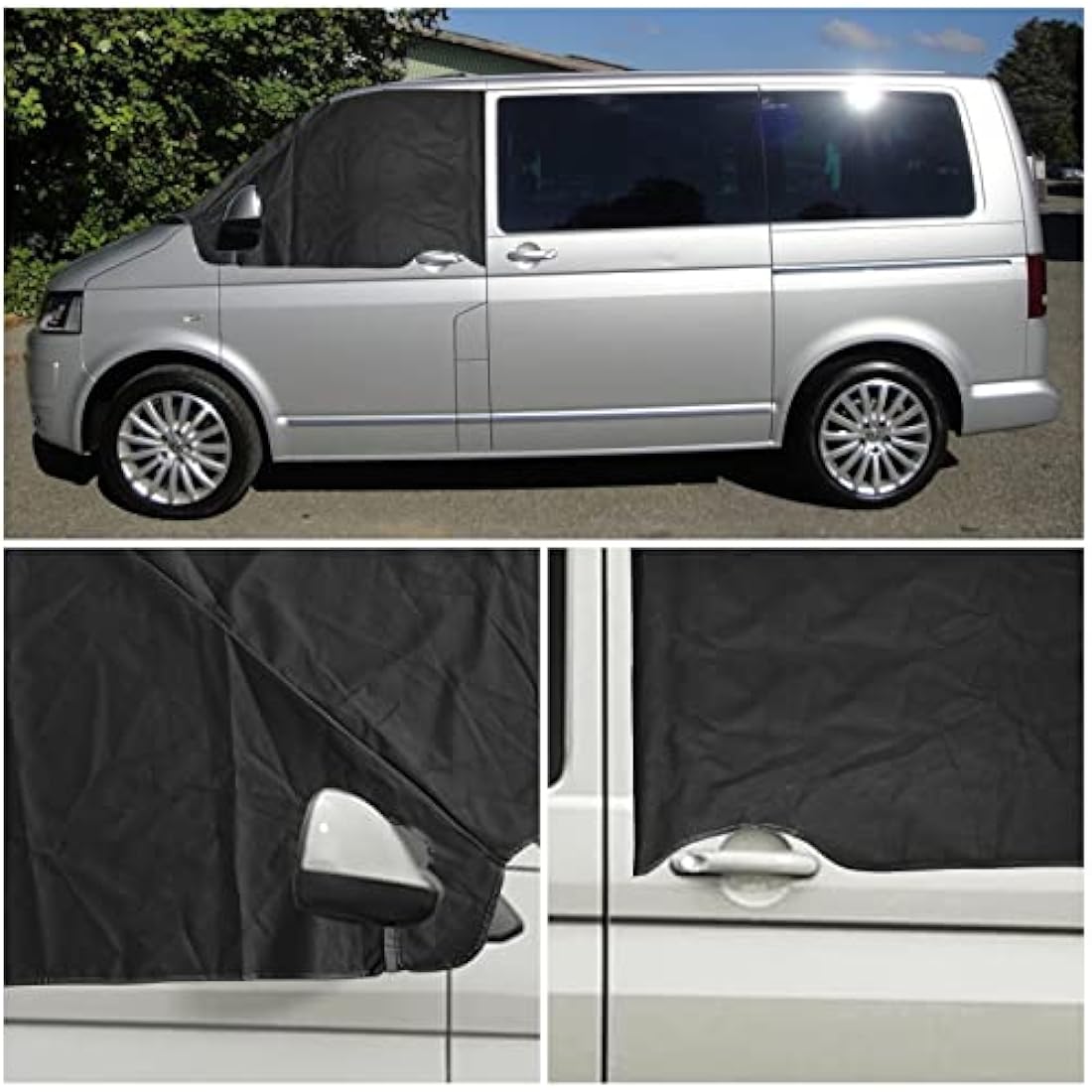CICMOD Windscreen Cover Front Window Sunshade Frost Snow Screen Wrap Cover for VW T5 Van - Black