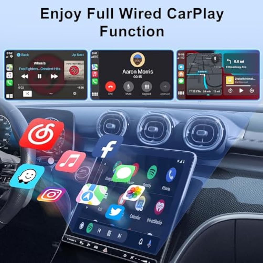 UWECAN CarPlay Wireless Adapter for iPhone, Wireless CarPlay Adapter UK for Factory Wired CarPlay Cars, Converts Wired to Wireless CarPlay, Fit for Cars from 2017-2025 & iPhone iOS 11+