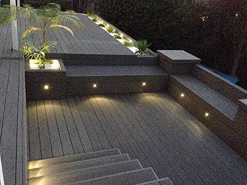 INDARUN Warm White Led Decking Lights Outdoor Waterproof IP67 Ø30MM 12V - Led Plinth Light Kits for Terrace/Patio/Path/Wall/Garden/Decoration, 30 Packs